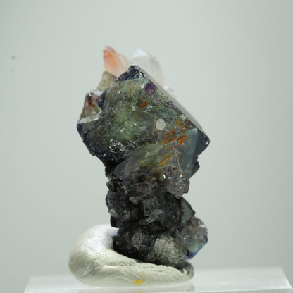 Seltene klare Phantom Fluorit Würfel, Quarz Stufe Erongo, Namibia 13*9*7mm #13517