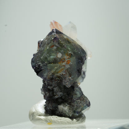 Seltene klare Phantom Fluorit Würfel, Quarz Stufe Erongo, Namibia 13*9*7mm #13517