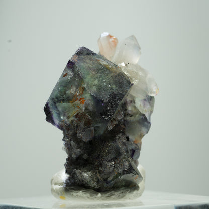 Seltene klare Phantom Fluorit Würfel, Quarz Stufe Erongo, Namibia 13*9*7mm #13517