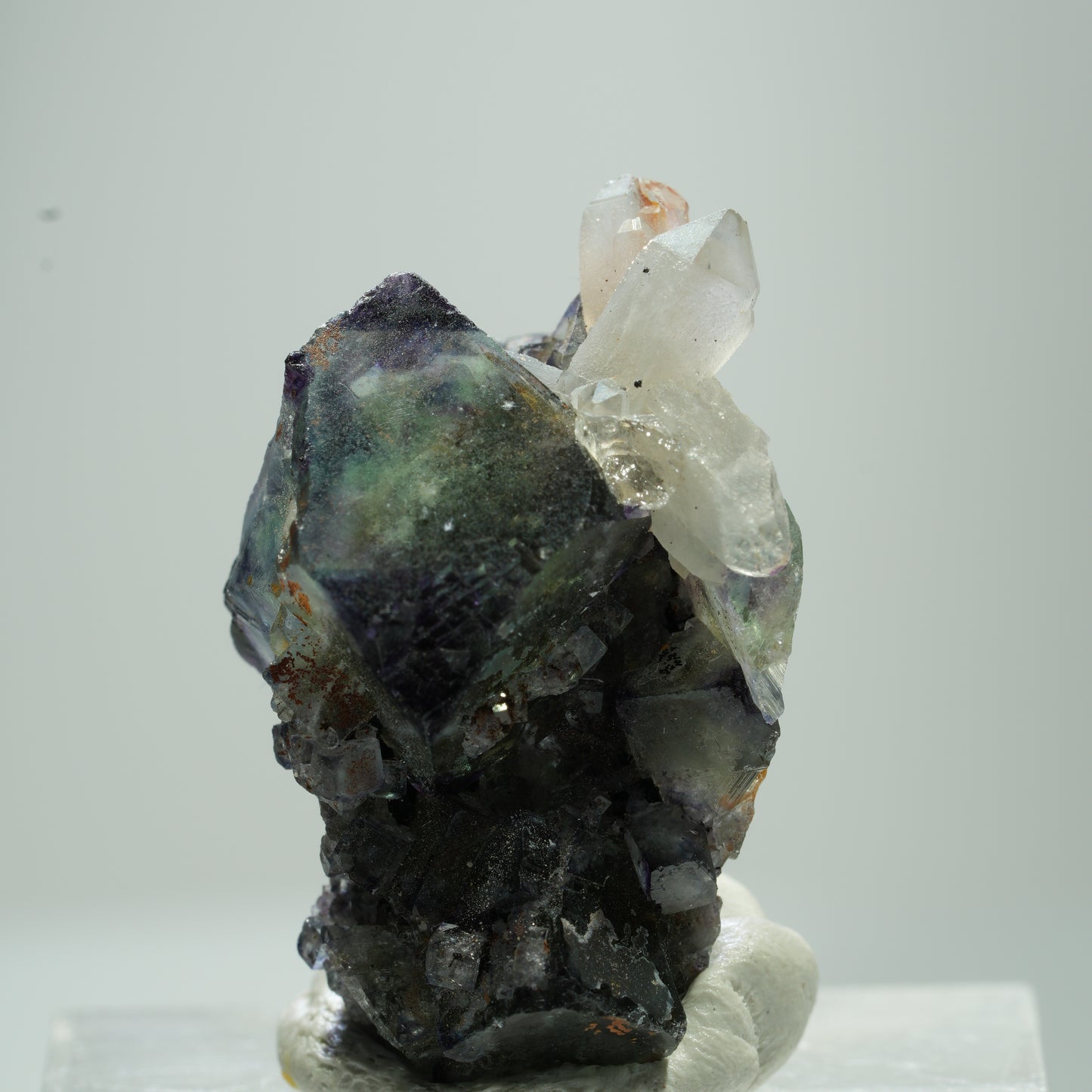 Seltene klare Phantom Fluorit Würfel, Quarz Stufe Erongo, Namibia 13*9*7mm #13517