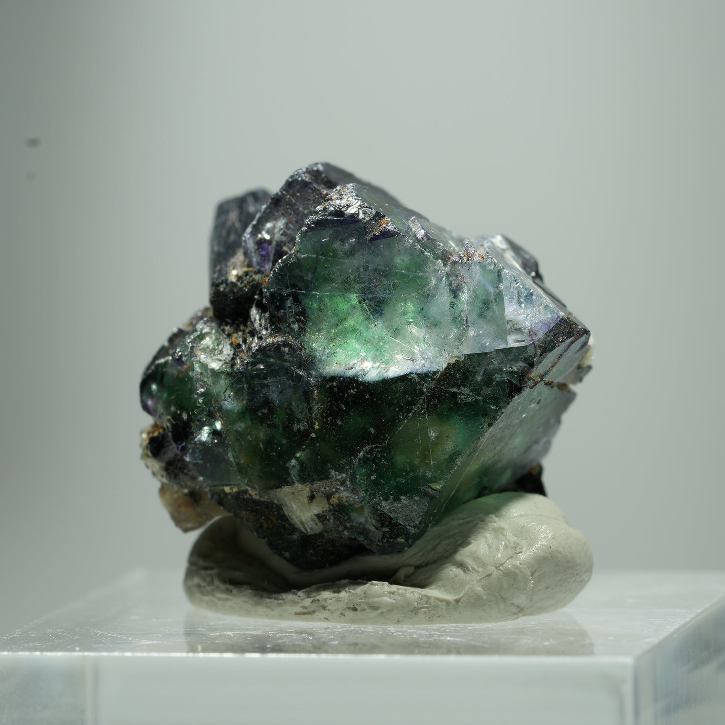 Phantom Fluorit Würfel, Schörl Turmalin, Muskovit Erongo, Namibia 12*9*8mm #13518