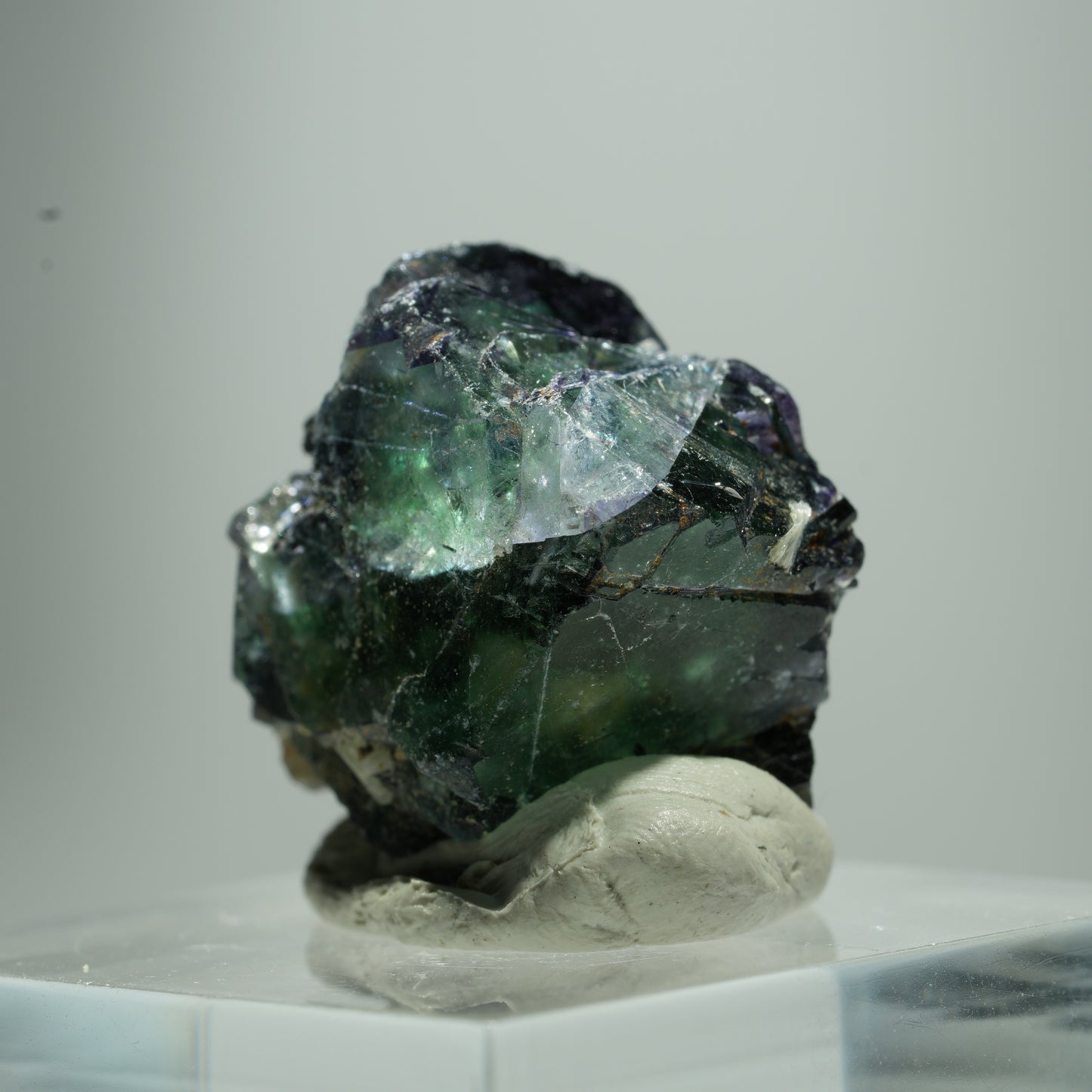 Phantom Fluorit Würfel, Schörl Turmalin, Muskovit Erongo, Namibia 12*9*8mm #13518