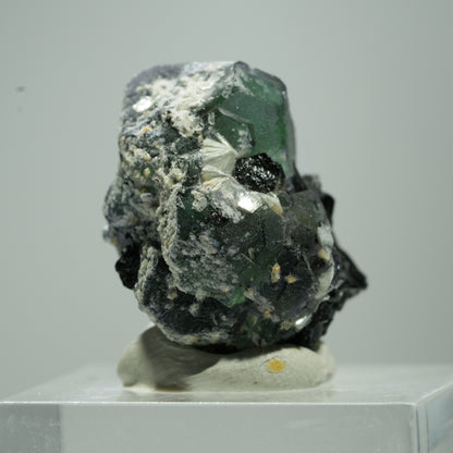 Phantom Fluorit hexagonal, Schörl Turmalin, Muskovit Erongo, Namibia 12*11*8mm #13519