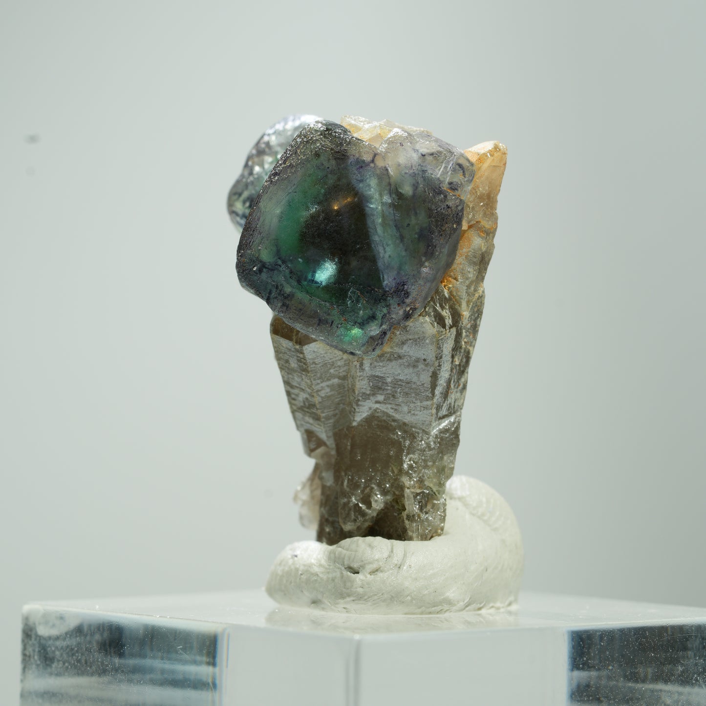 Seltene Phantom Fluorit, Rauchquarz Stufe Erongo, Namibia 13*9*7mm #13520