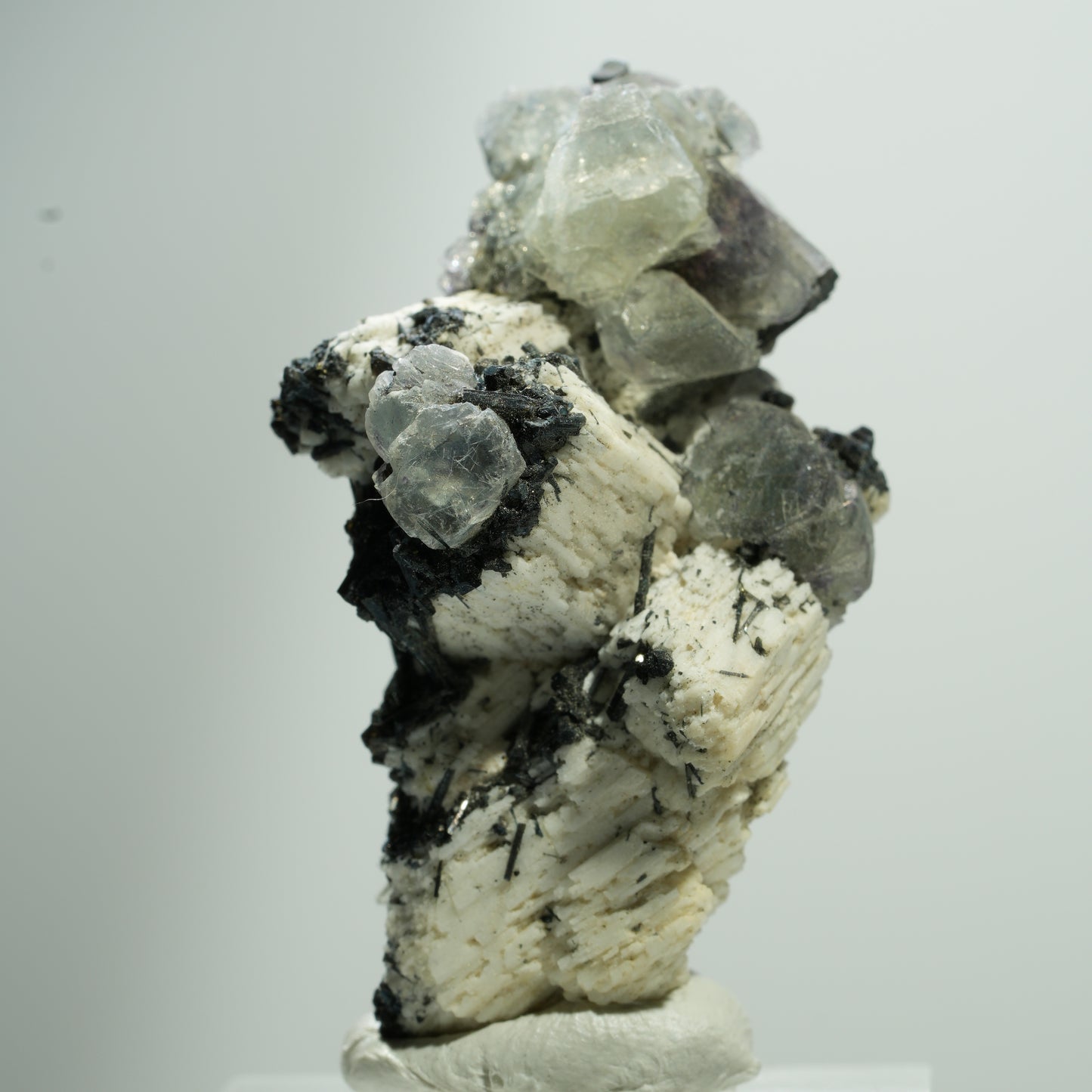 Seltene Phantom Fluorit, Orthoklas, Rauchquarz Stufe Erongo, Namibia 21*12*12mm #13522