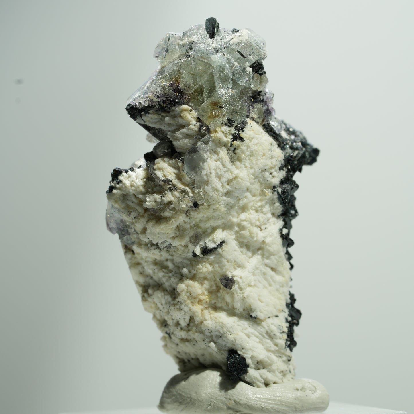 Seltene Phantom Fluorit, Orthoklas, Rauchquarz Stufe Erongo, Namibia 21*12*12mm #13522