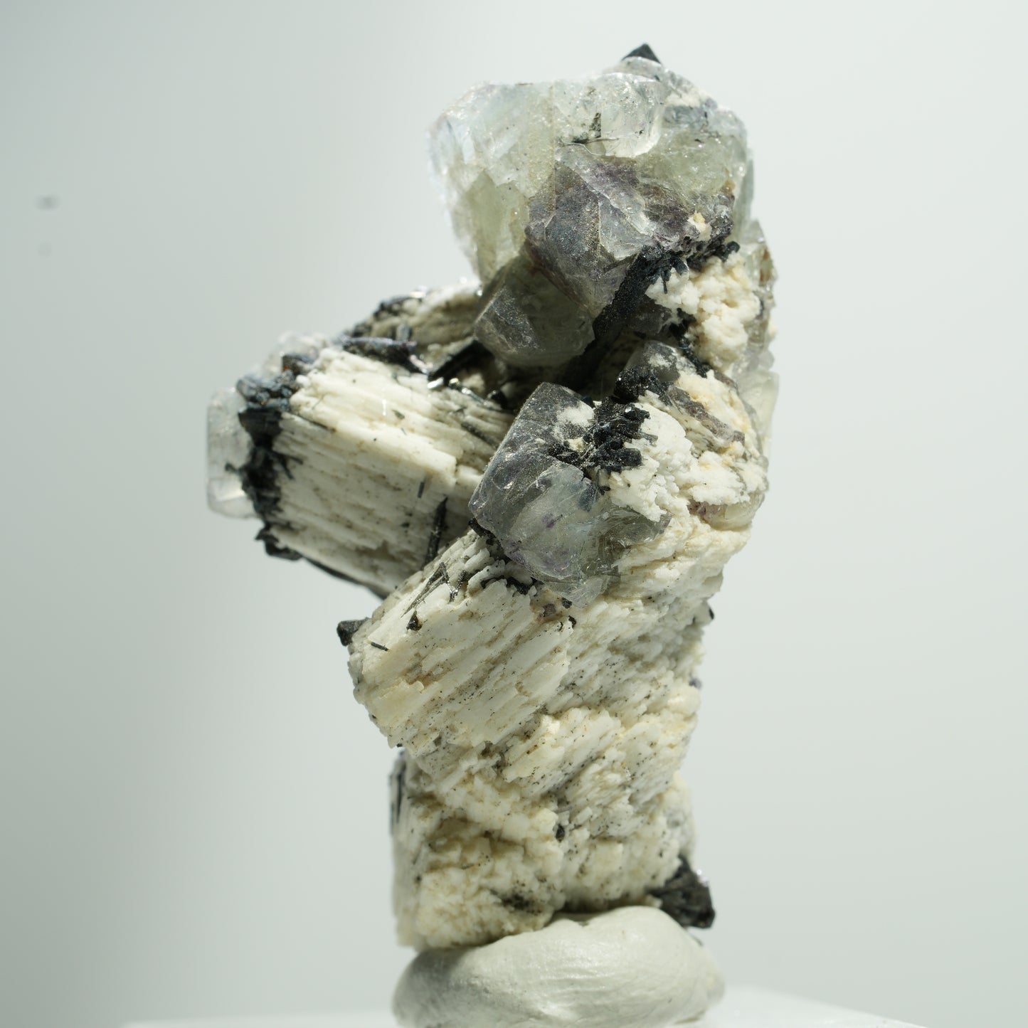 Seltene Phantom Fluorit, Orthoklas, Rauchquarz Stufe Erongo, Namibia 21*12*12mm #13522