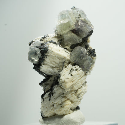 Seltene Phantom Fluorit, Orthoklas, Rauchquarz Stufe Erongo, Namibia 21*12*12mm #13522