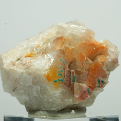 Seltene Dioptas auf Eisen-Quarz Stufe Kaokoveld, Namibia 21*18*15mm #13525