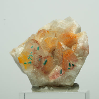Seltene Dioptas auf Eisen-Quarz Stufe Kaokoveld, Namibia 21*18*15mm #13525