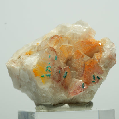 Seltene Dioptas auf Eisen-Quarz Stufe Kaokoveld, Namibia 21*18*15mm #13525