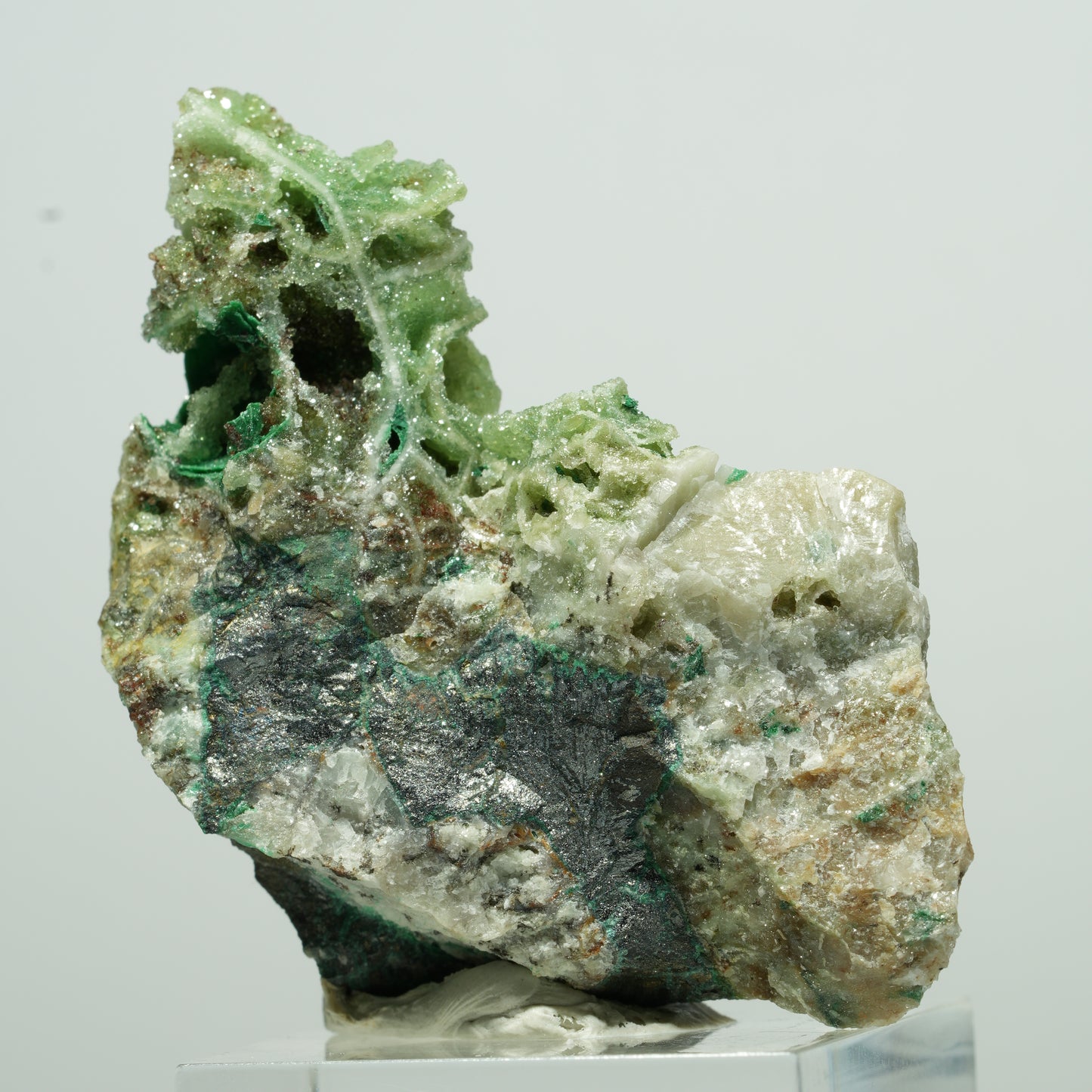 Seltene Malachit, Chrysokoll, Quarz Stufe Kaokoveld, Namibia 27*18*11mm #13527
