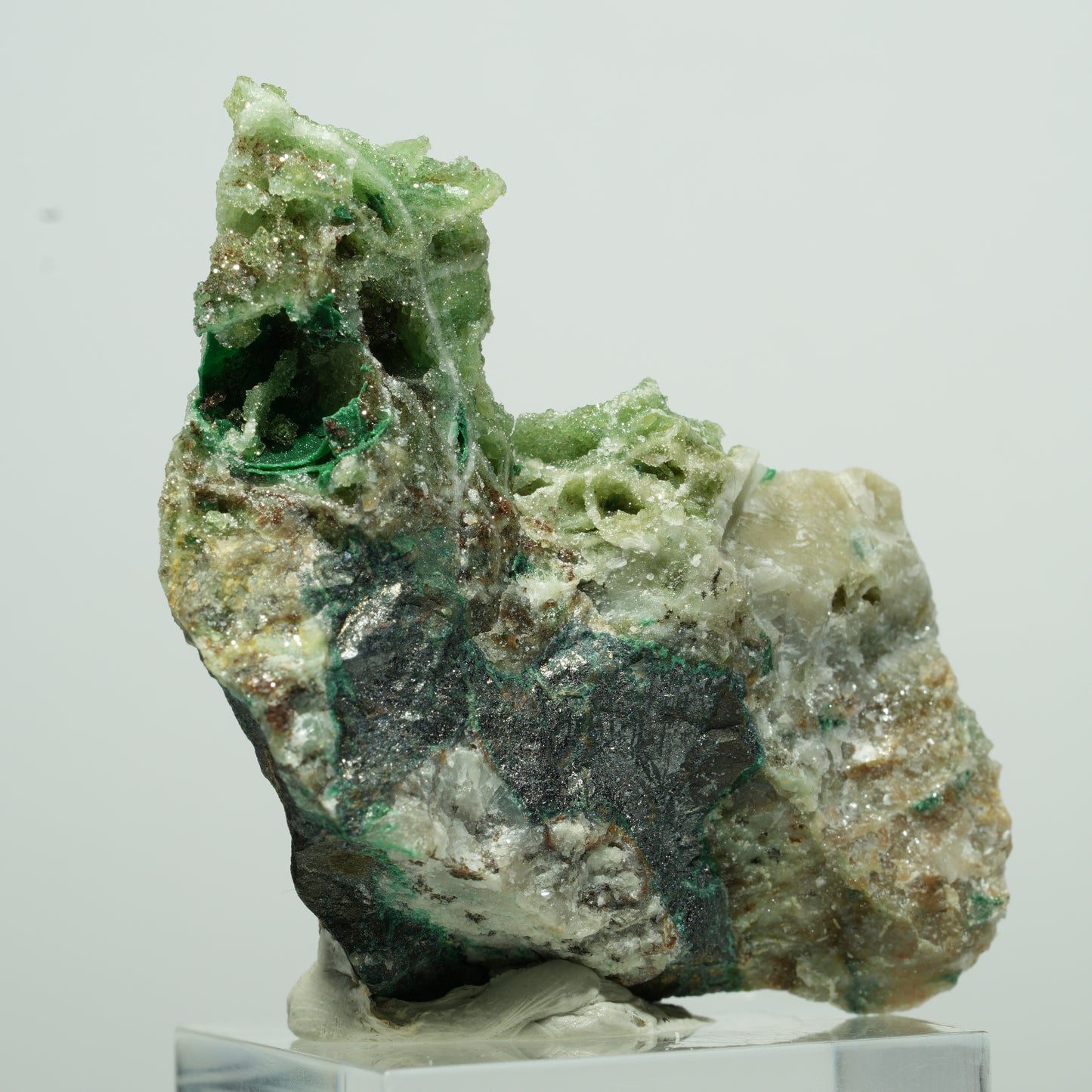 Seltene Malachit, Chrysokoll, Quarz Stufe Kaokoveld, Namibia 27*18*11mm #13527