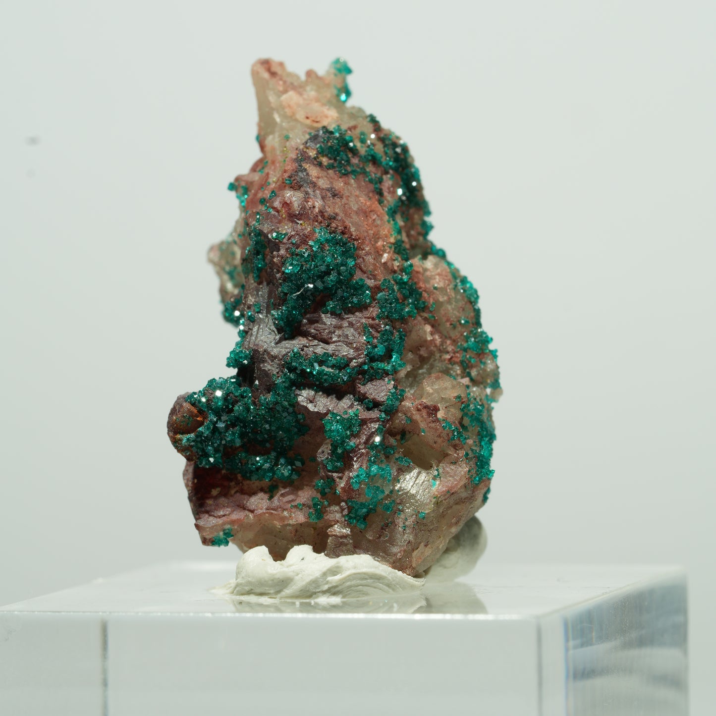 Seltene Dioptas auf Quarz Stufe Kaokoveld, Namibia 15*10*7mm #13529