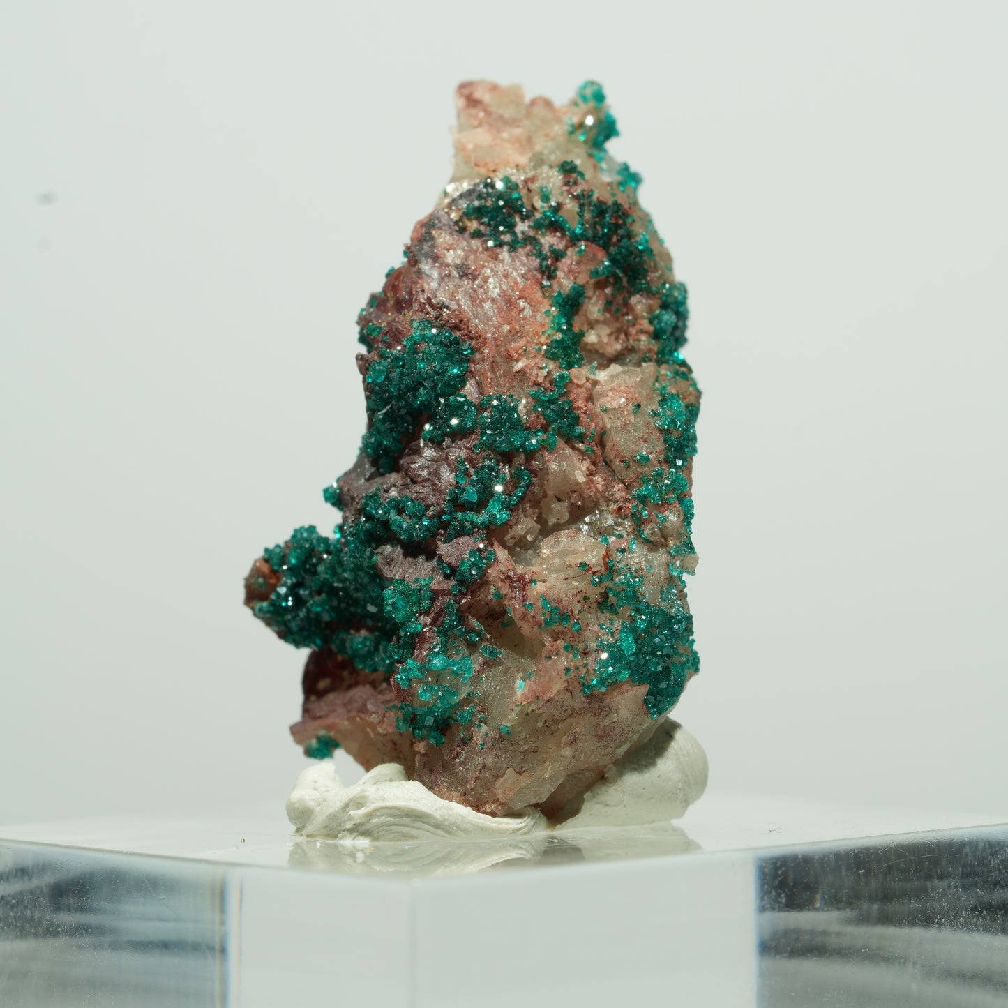 Seltene Dioptas auf Quarz Stufe Kaokoveld, Namibia 15*10*7mm #13529