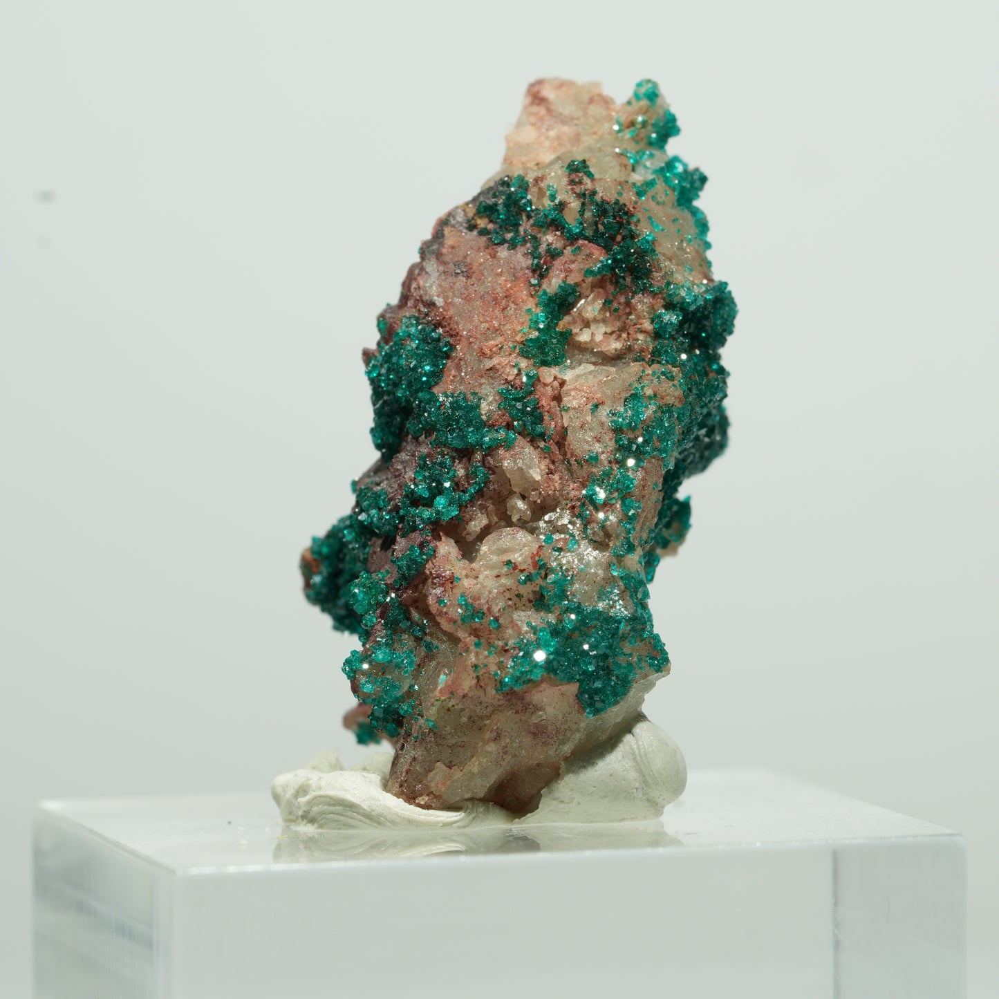Seltene Dioptas auf Quarz Stufe Kaokoveld, Namibia 15*10*7mm #13529