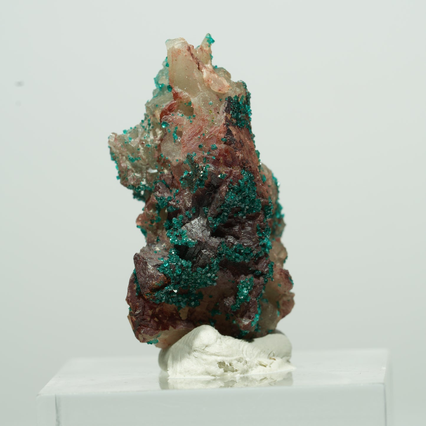 Seltene Dioptas auf Quarz Stufe Kaokoveld, Namibia 15*10*7mm #13529