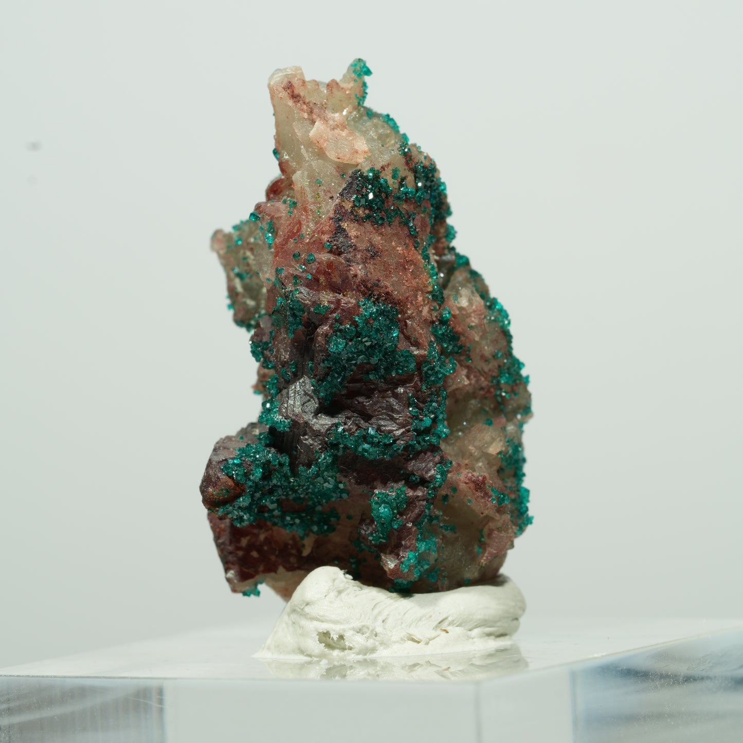 Seltene Dioptas auf Quarz Stufe Kaokoveld, Namibia 15*10*7mm #13529