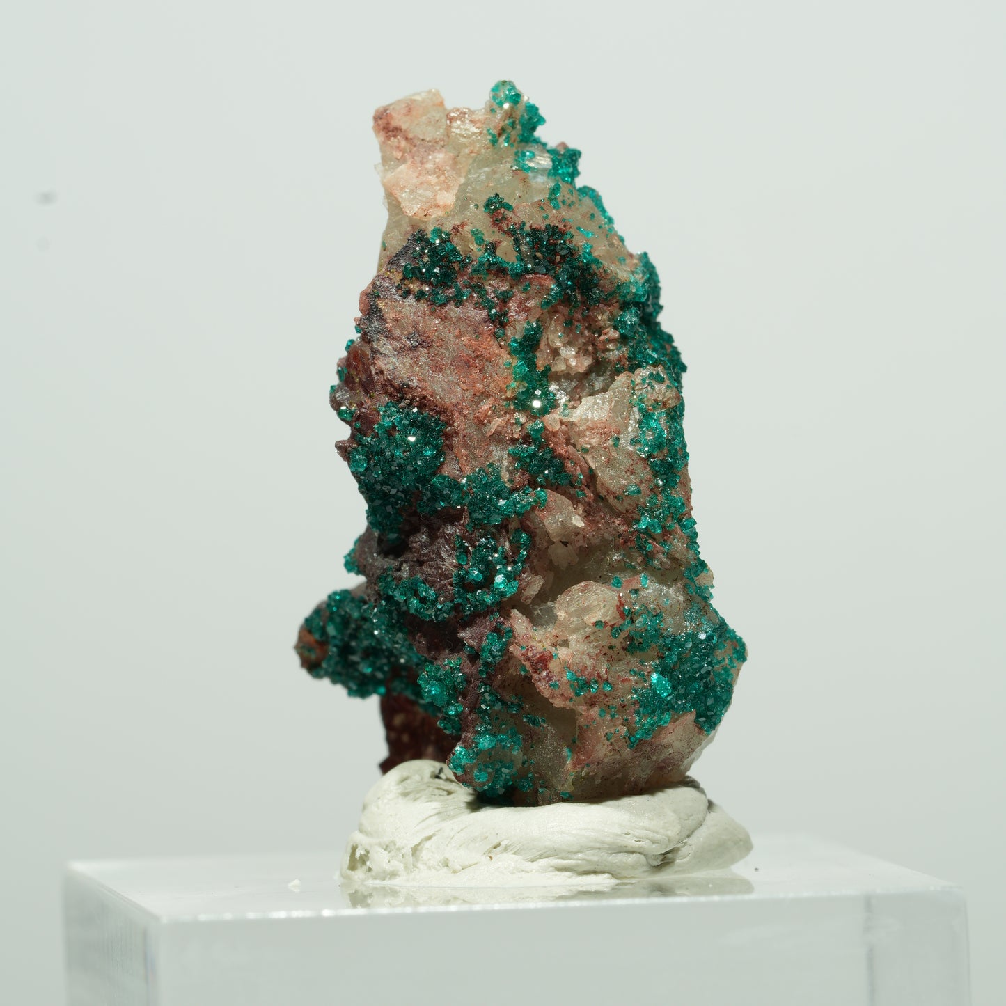 Seltene Dioptas auf Quarz Stufe Kaokoveld, Namibia 15*10*7mm #13529