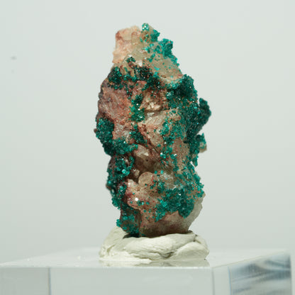Seltene Dioptas auf Quarz Stufe Kaokoveld, Namibia 15*10*7mm #13529