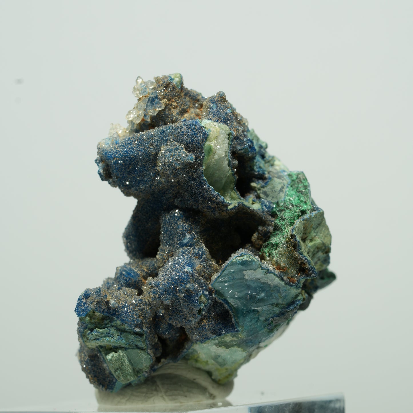Seltene Shattuckit, Malachit, Quarz Stufe Kaokoveld, Namibia 18*16*13mm #13531