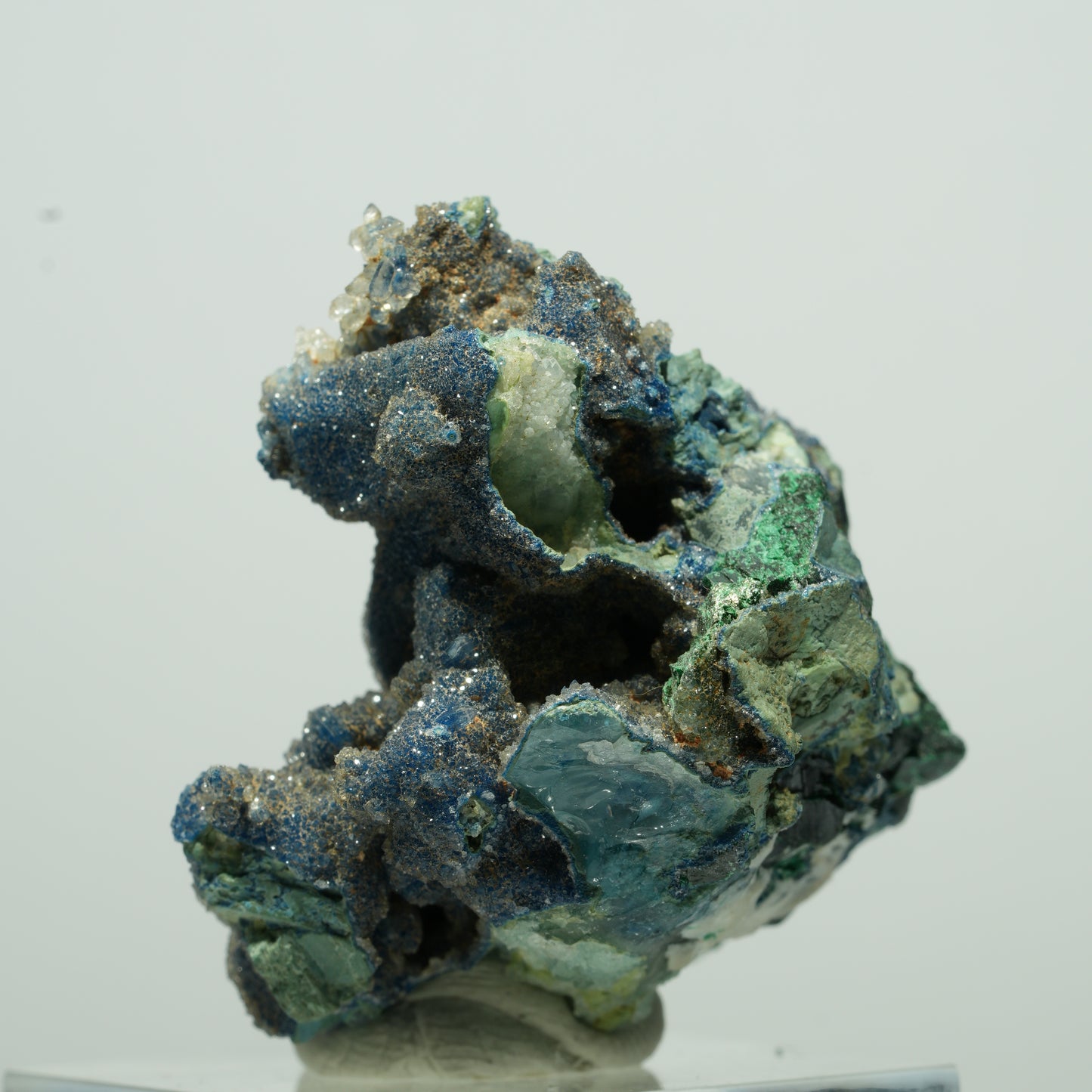 Seltene Shattuckit, Malachit, Quarz Stufe Kaokoveld, Namibia 18*16*13mm #13531