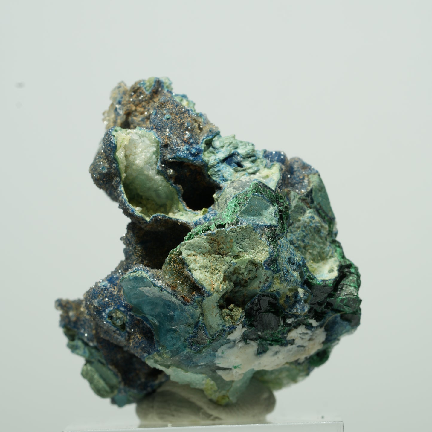 Seltene Shattuckit, Malachit, Quarz Stufe Kaokoveld, Namibia 18*16*13mm #13531