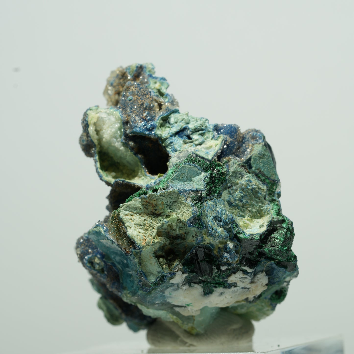 Seltene Shattuckit, Malachit, Quarz Stufe Kaokoveld, Namibia 18*16*13mm #13531