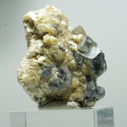 Bunte Phantom Fluorit, Schörl Turmalin, Muskovit, Rauchquarz Erongo, Namibia 18*18*10mm #13532