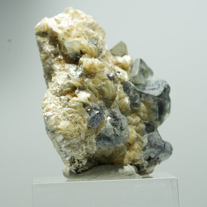 Bunte Phantom Fluorit, Schörl Turmalin, Muskovit, Rauchquarz Erongo, Namibia 18*18*10mm #13532