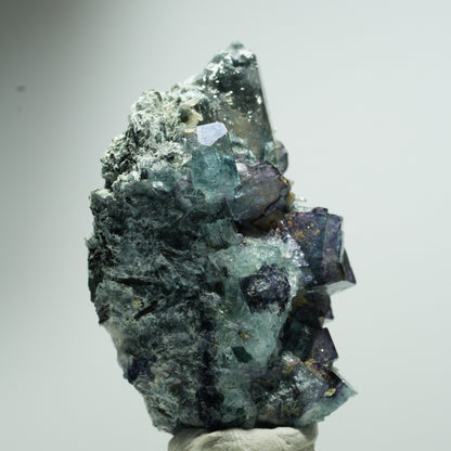 Phantom Fluorit, Schörl Turmalin, Rauchquarz Stufe Erongo, Namibia 21*14*8mm #13534