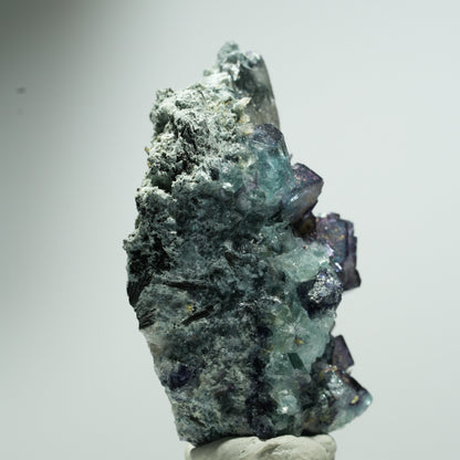 Phantom Fluorit, Schörl Turmalin, Rauchquarz Stufe Erongo, Namibia 21*14*8mm #13534