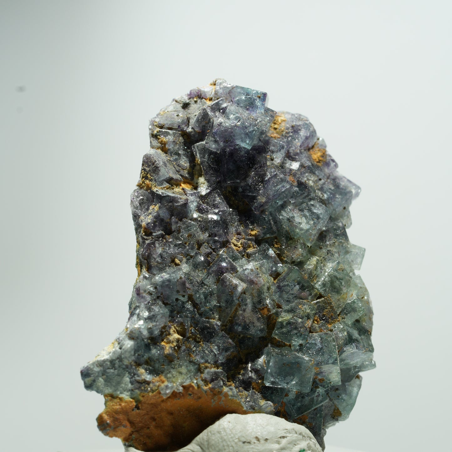 Seltene Phantom Fluorit Würfel Stufe, grün lila blau Erongo, Namibia 20*16*5mm #13535