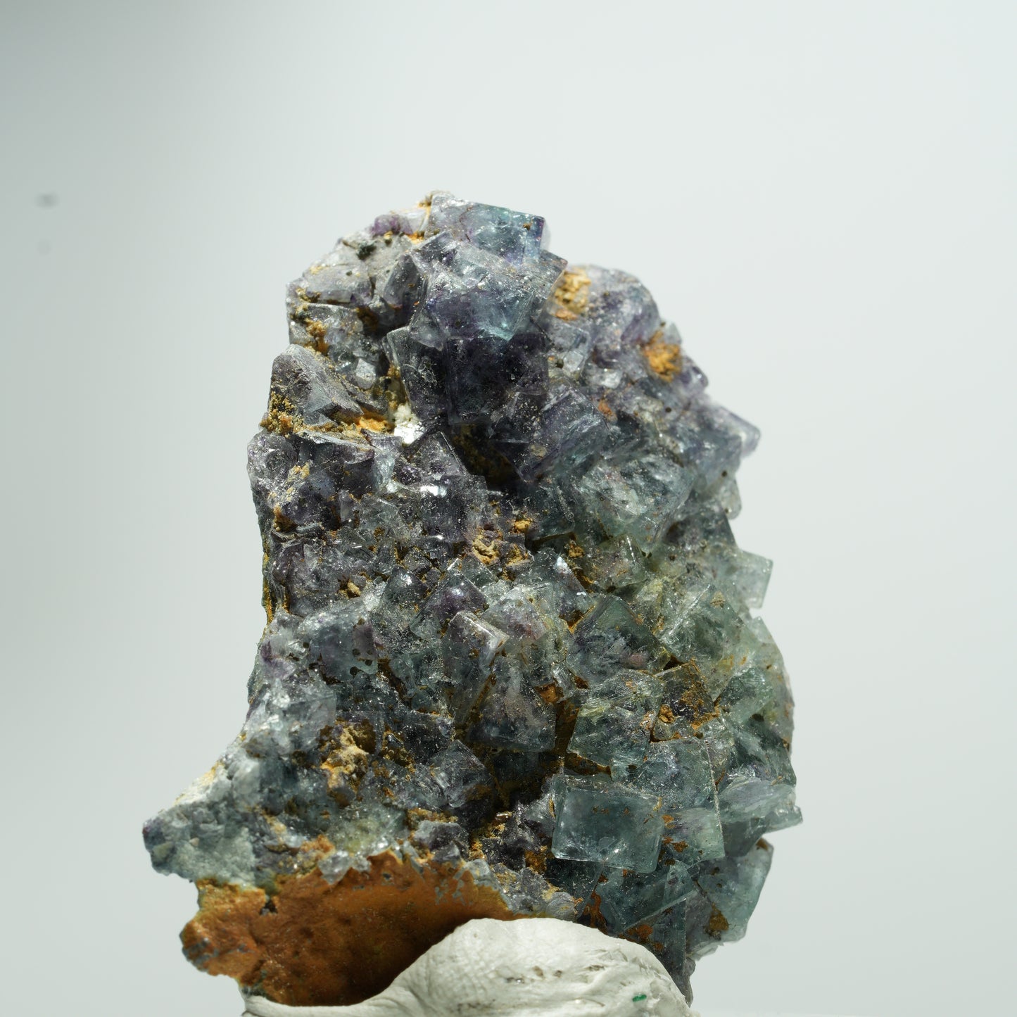 Seltene Phantom Fluorit Würfel Stufe, grün lila blau Erongo, Namibia 20*16*5mm #13535