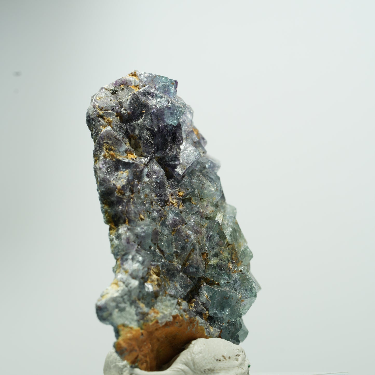 Seltene Phantom Fluorit Würfel Stufe, grün lila blau Erongo, Namibia 20*16*5mm #13535