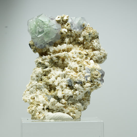Seltene Phantom Fluorit, Orthoklas, Muskovit Stufe Erongo, Namibia 20*17*10mm #13537