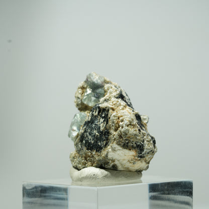 Phantom Fluorit Würfel, Schörl Turmalin, Muskovit Erongo, Namibia 15*13*10mm #13540