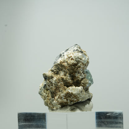 Phantom Fluorit Würfel, Schörl Turmalin, Muskovit Erongo, Namibia 15*13*10mm #13540
