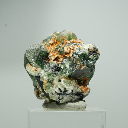 Phantom Fluorit Würfel, Schörl Turmalin, Muskovit Erongo, Namibia 16*16*11mm #13544