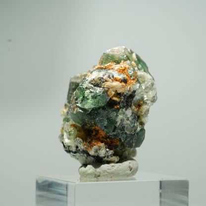 Phantom Fluorit Würfel, Schörl Turmalin, Muskovit Erongo, Namibia 16*16*11mm #13544