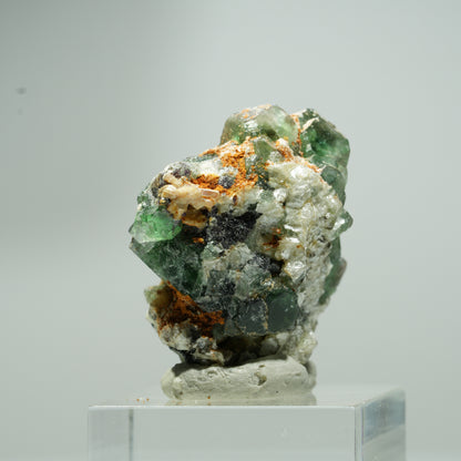 Phantom Fluorit Würfel, Schörl Turmalin, Muskovit Erongo, Namibia 16*16*11mm #13544