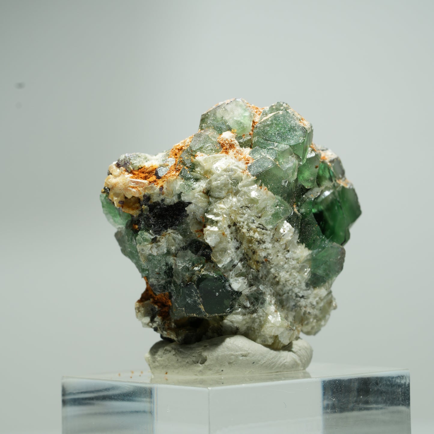 Phantom Fluorit Würfel, Schörl Turmalin, Muskovit Erongo, Namibia 16*16*11mm #13544
