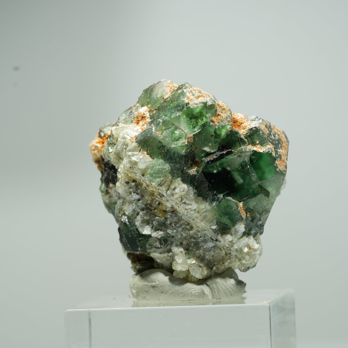 Phantom Fluorit Würfel, Schörl Turmalin, Muskovit Erongo, Namibia 16*16*11mm #13544