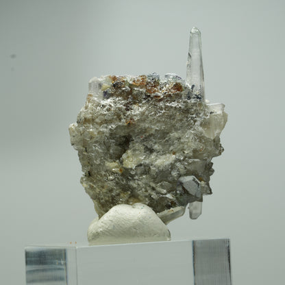 Phantom Fluorit, Schörl Turmalin, Hyalit, Rauchquarz, Muskovit Erongo, Namibia 20*14*12mm #13546