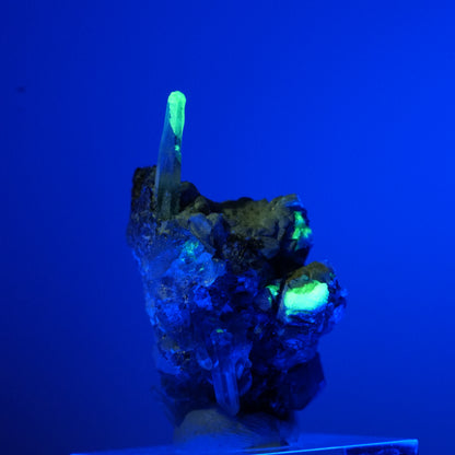 Phantom Fluorit, Schörl Turmalin, Hyalit, Rauchquarz, Muskovit Erongo, Namibia 20*14*12mm #13546