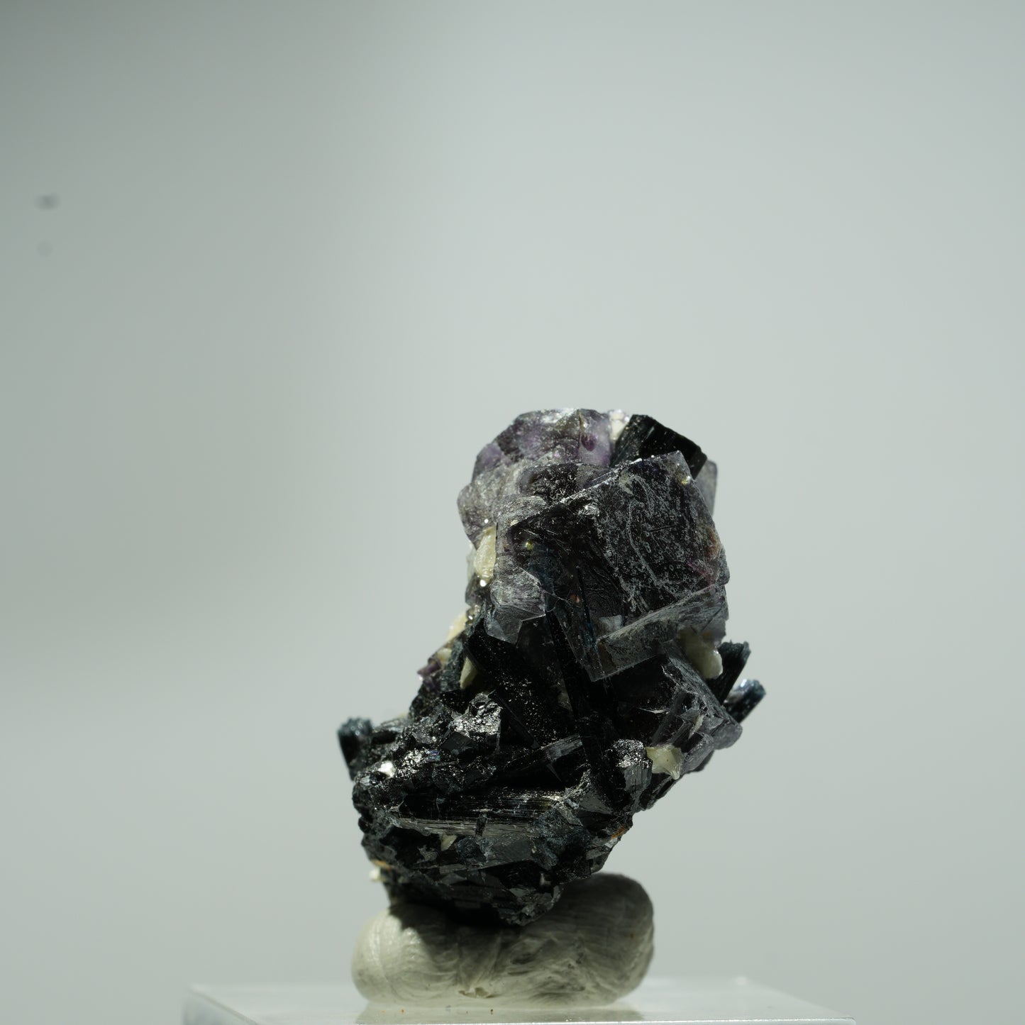 Bunte Phantom Fluorit Würfel, Schörl Turmalin, Muskovit Erongo, Namibia 16*10*9mm #13548