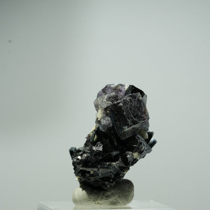 Bunte Phantom Fluorit Würfel, Schörl Turmalin, Muskovit Erongo, Namibia 16*10*9mm #13548