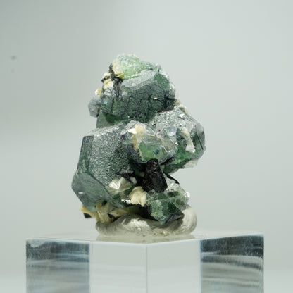 Phantom Fluorit Würfel, Schörl Turmalin, Muskovit Erongo, Namibia 15*14*10mm #13550