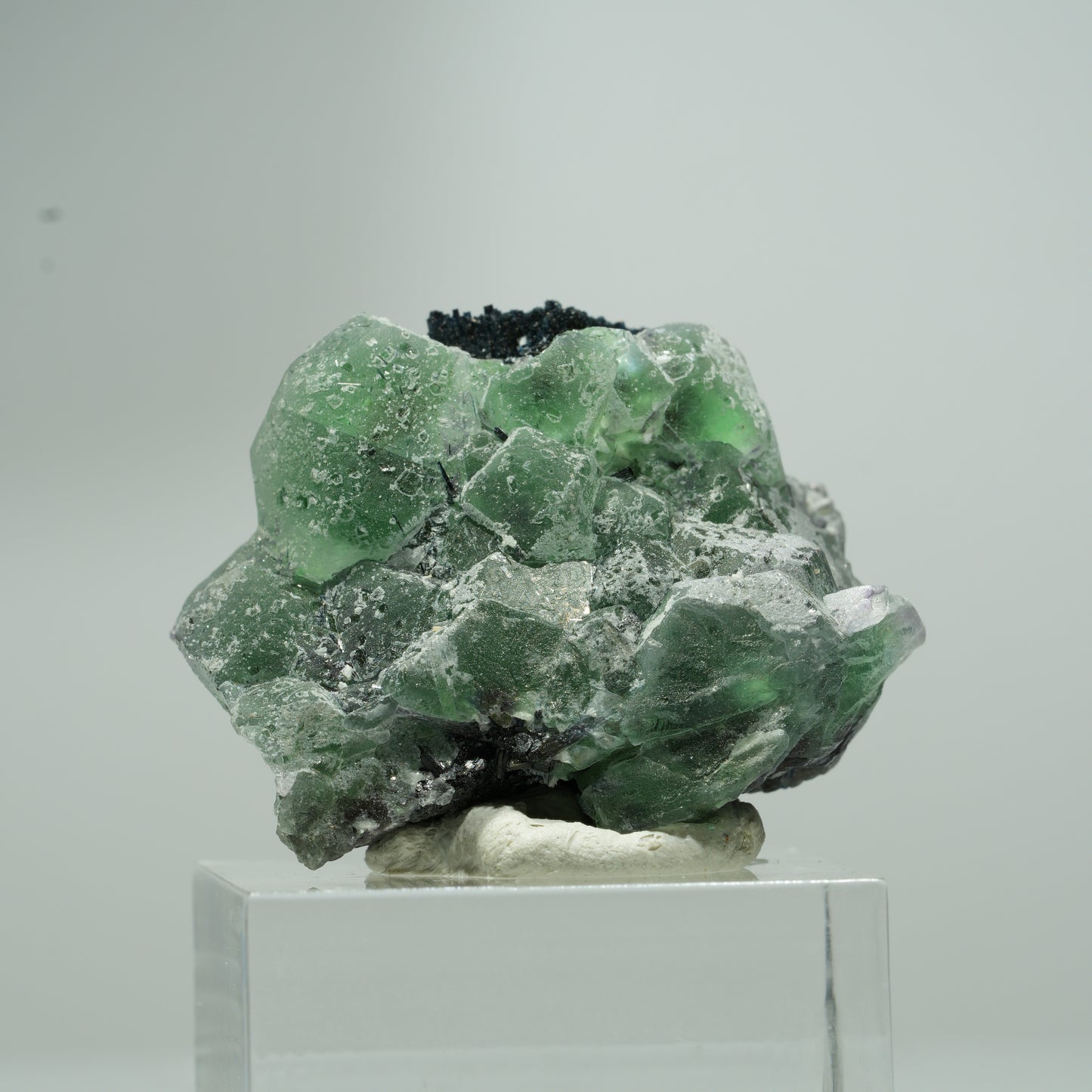 Phantom Fluorit hexagonal, Schörl Turmalin Stufe Erongo, Namibia 18*16*12mm #13551