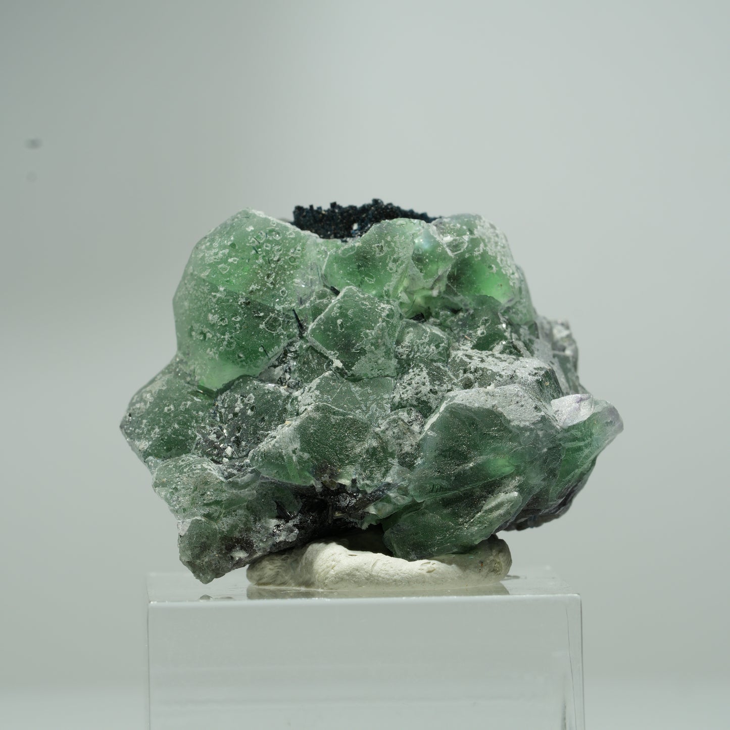 Phantom Fluorit hexagonal, Schörl Turmalin Stufe Erongo, Namibia 18*16*12mm #13551